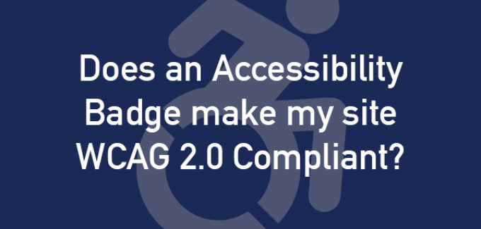 White accessibility logo on a blue background