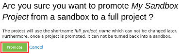 Drupal Project Promotion Confirmation