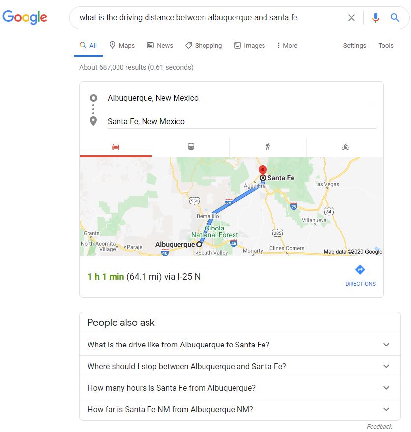 SERP for Map results