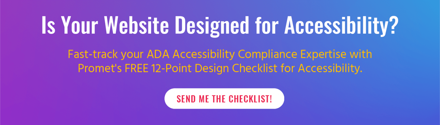 Web design for accessibility banner