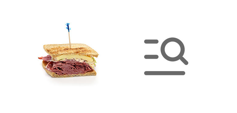 a sandwich on the left and a new version of a website hamburger icon on the right