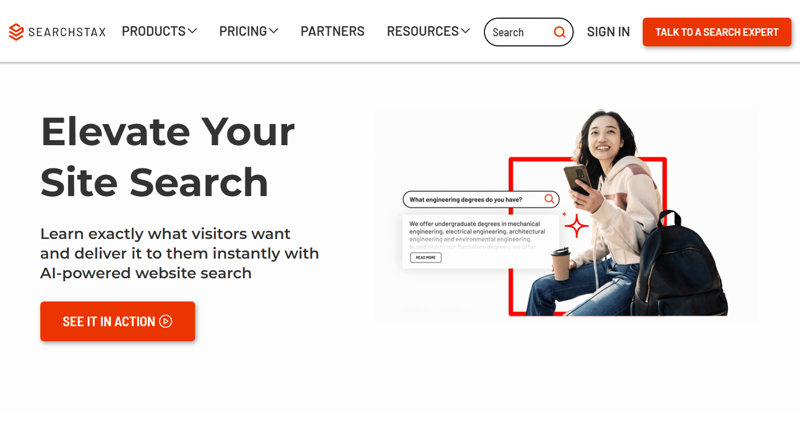 SearchStax homepage