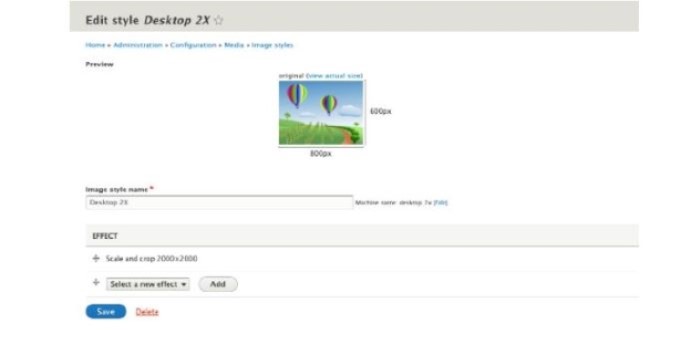 Responsive image screen shot
