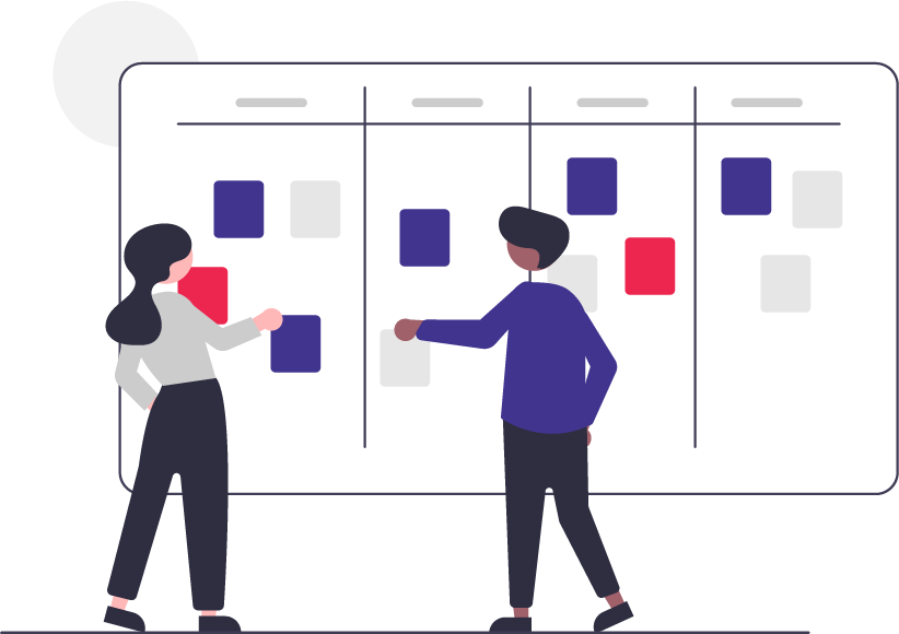 Team members working together