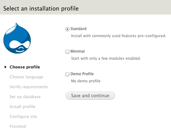 Select an Installation Profile