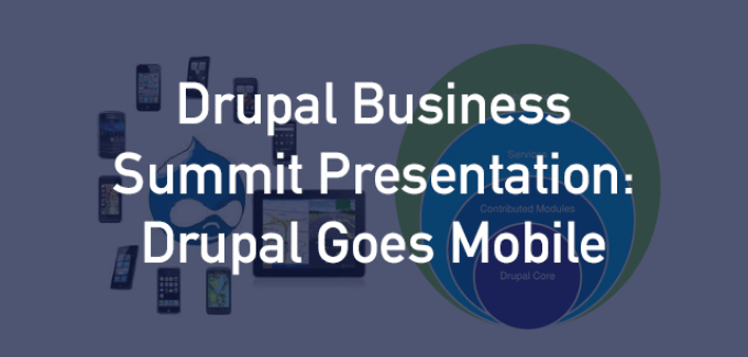 Different mobile devices around Drupal logo