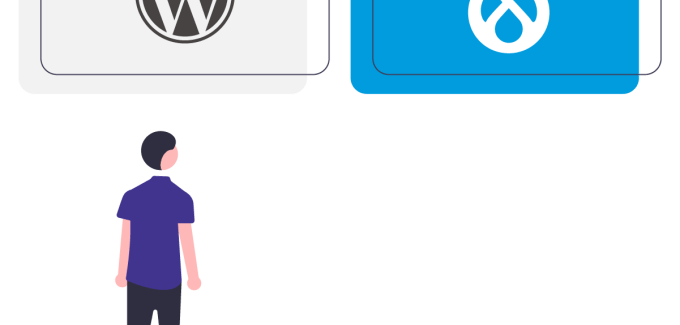 WordPress vs Drupal Logos