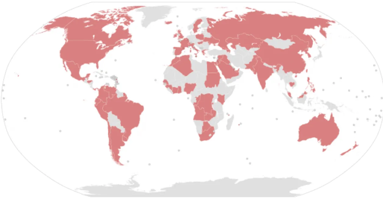 Countries where politicians were implicated in Panama Papers