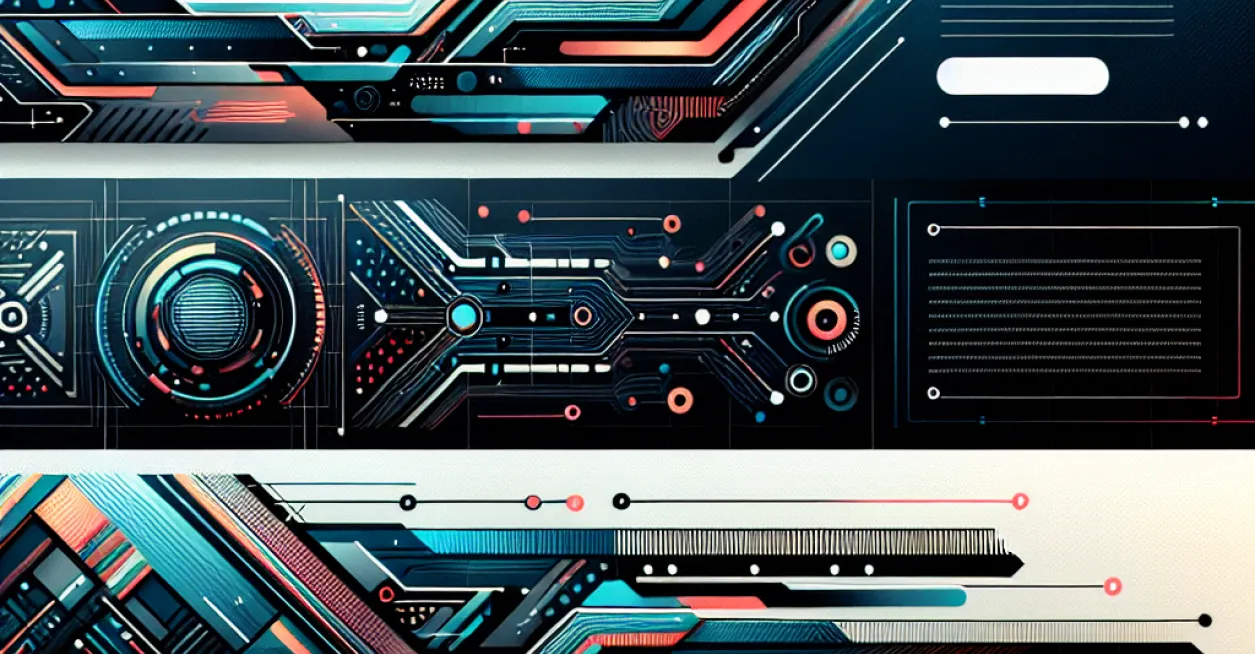 modern looking design for header of tech company website