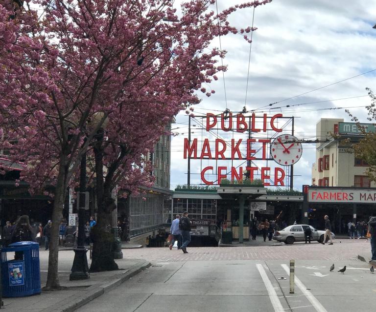 Photo outside of Pike Place in Seattle, Washington