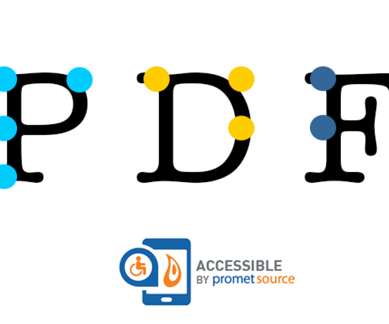 Braille text over letters PDF to depict PDF accessibility
