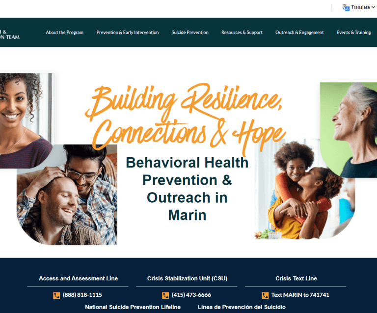 Marin County Behavioral Health and Recovery Services Website