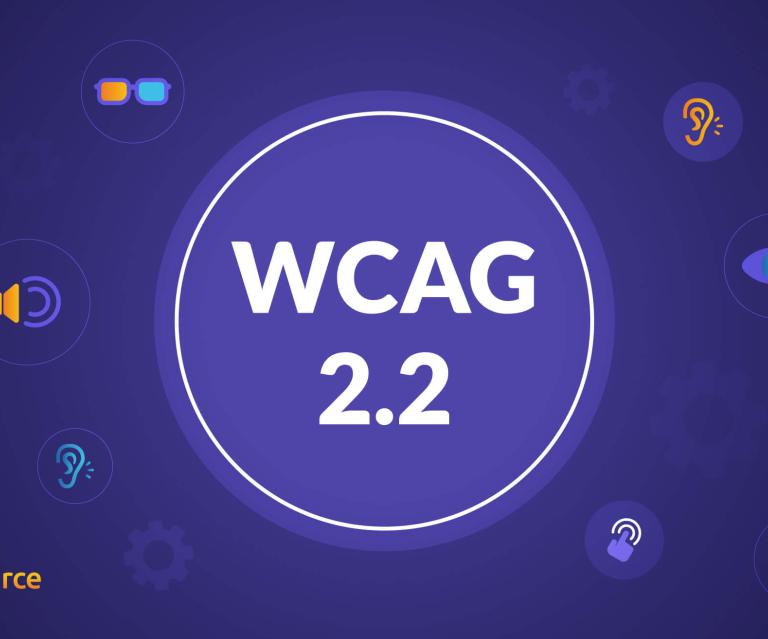WCAG 2.2 on a purple background