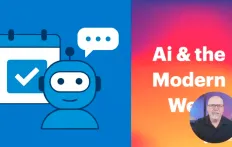 ai and the modern web weibnar image with a robot and a check