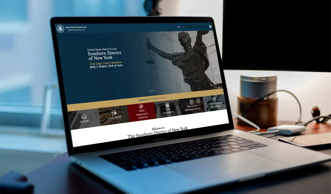 United States District Court: The Southern District of New York website cover