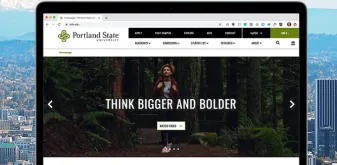 Portland State university website on a laptop