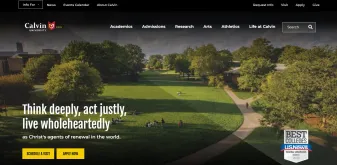 Calvin University homepage
