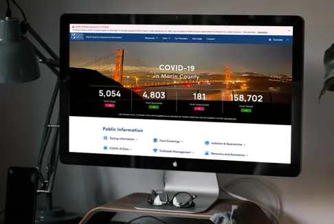 Marin County Health and Human Services website cover