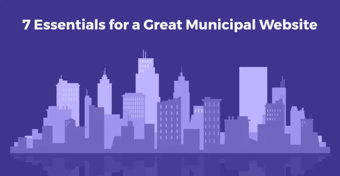 headline over a silhouette of a city skyline