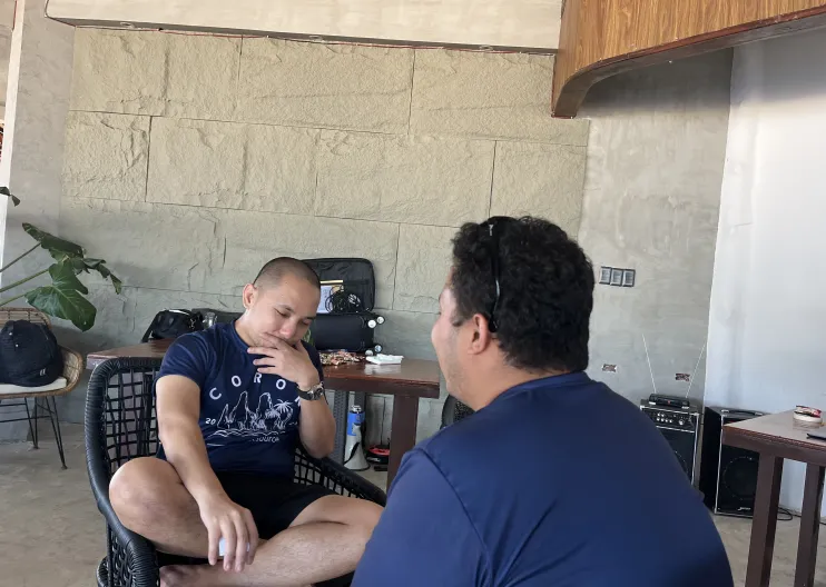 Val and Erwin talking