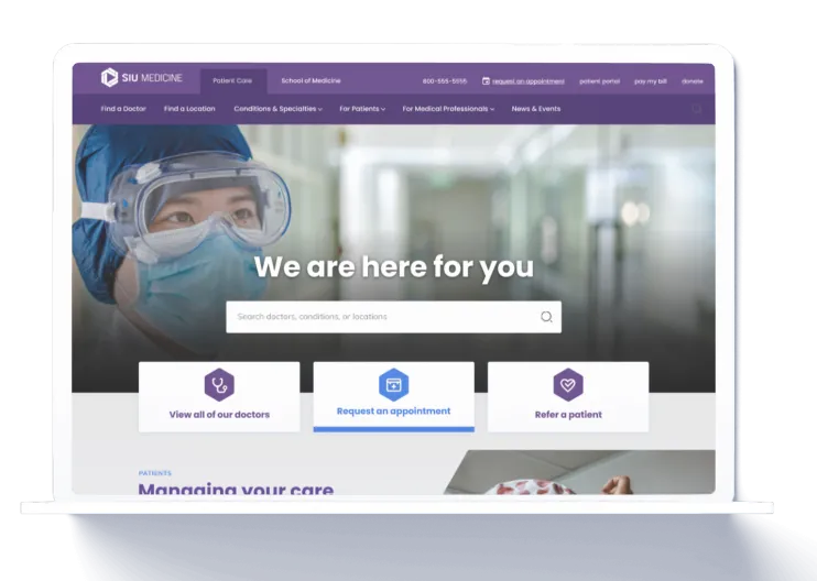 SIU homepage on a Macbook