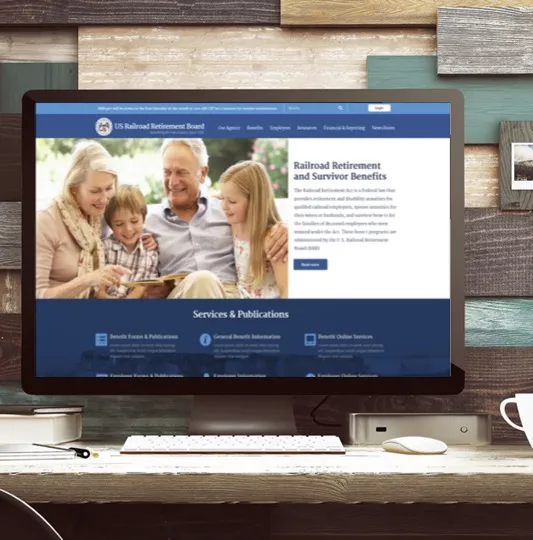 The Railroad Retirement Board website cover