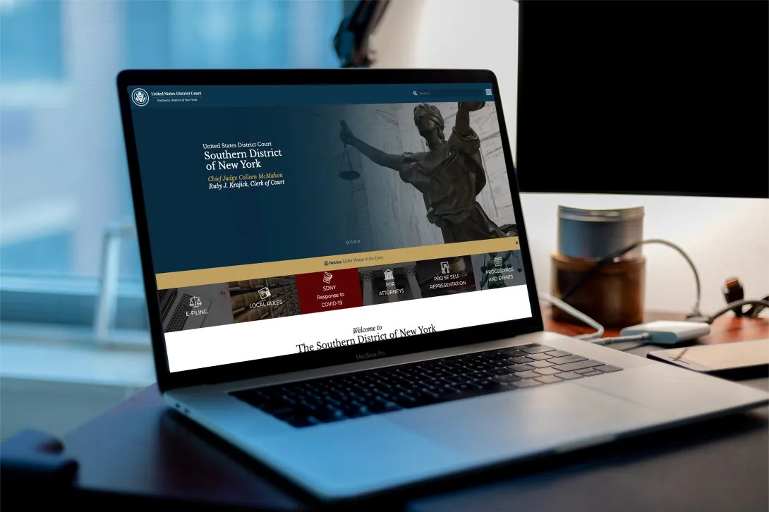 United States District Court: The Southern District of New York website cover