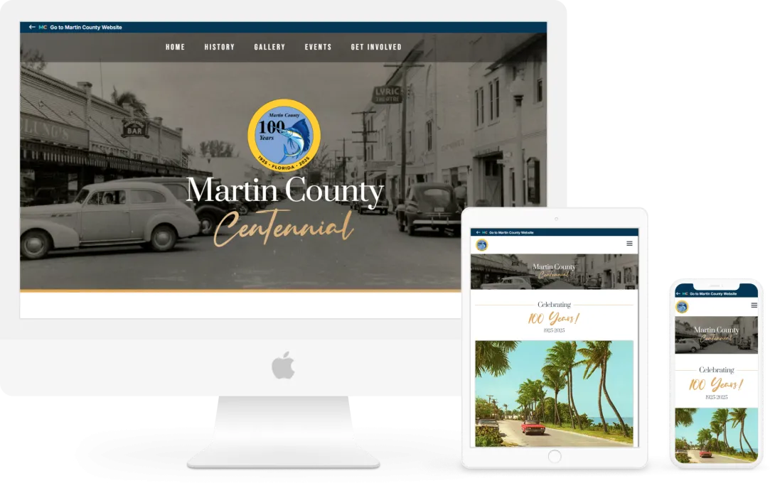 Martin County Centennial website on gadgets