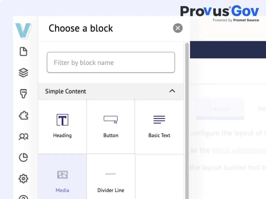 Components in Provus®Gov