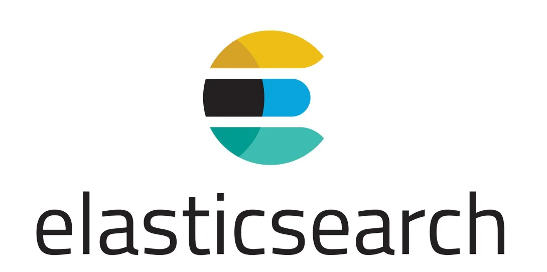 Elasticsearch logo with colorful segmented circle above text.