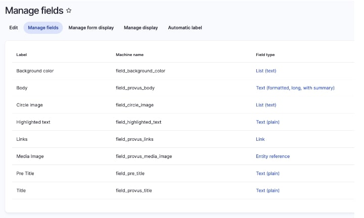 create fields block