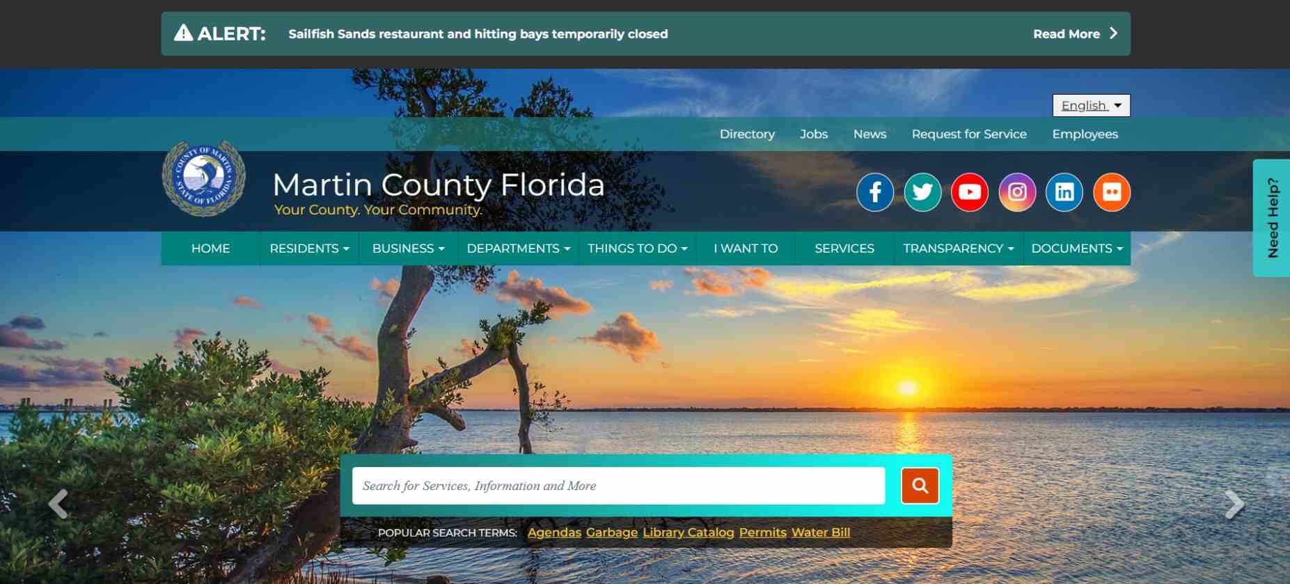 Martin County, Florida website homepage