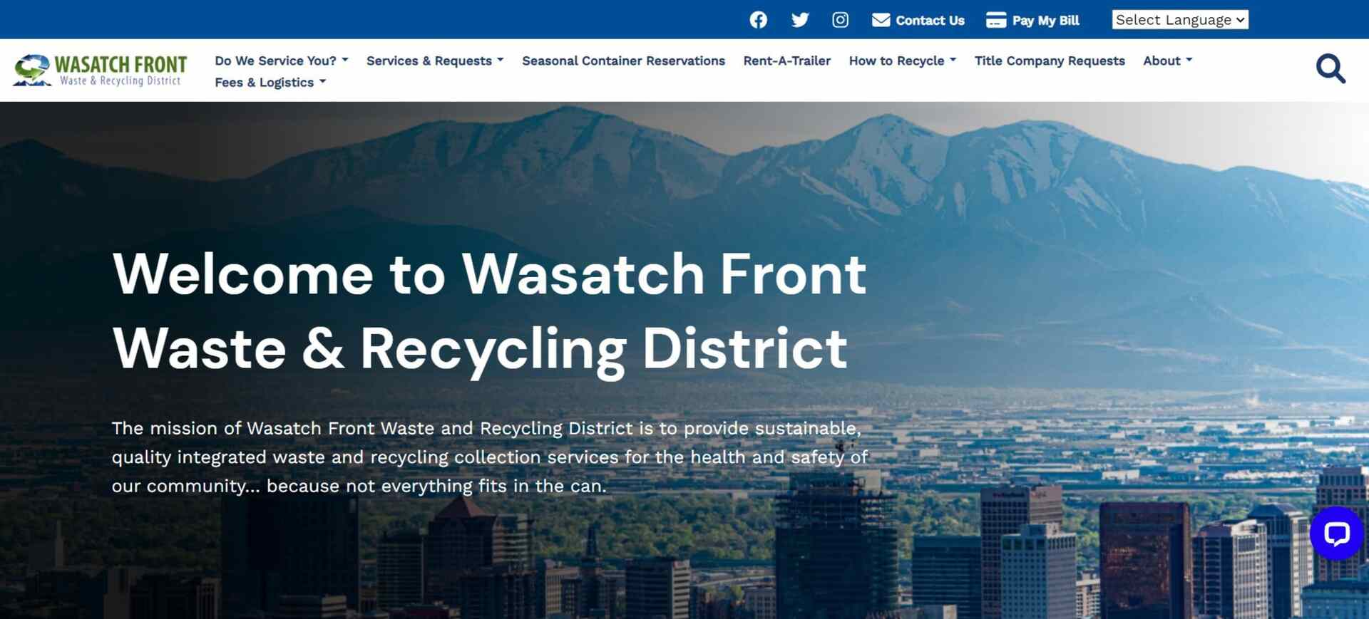 Wasatch Front Waste & Recycling District header