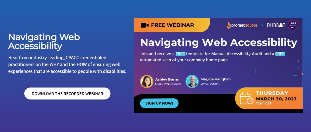 Navigating Web Accessibility webinar