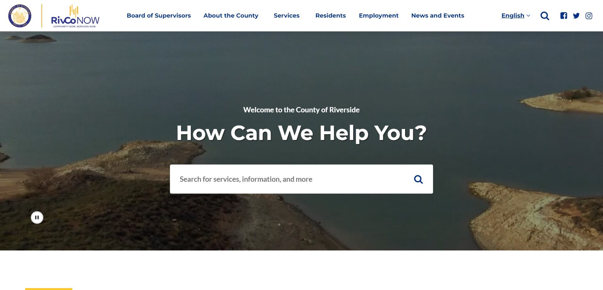 Riverside County website homepage
