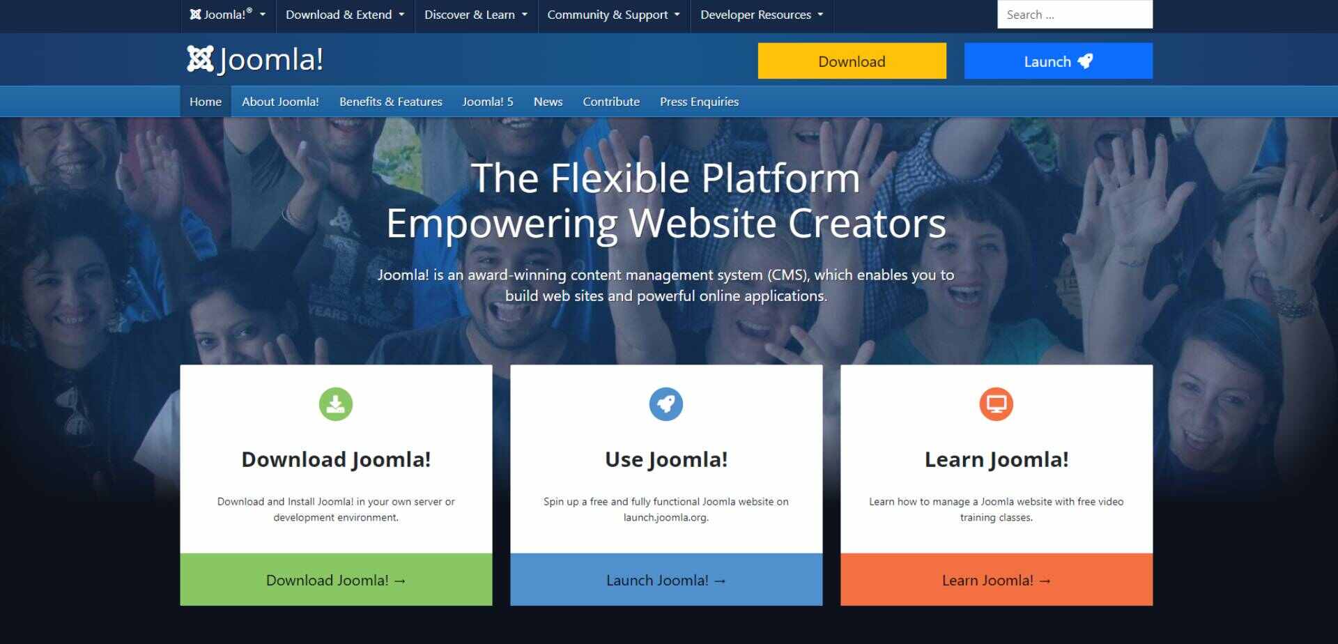 Joomla homepage