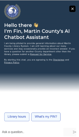 Picture of Fin - the martin County florida chat bot
