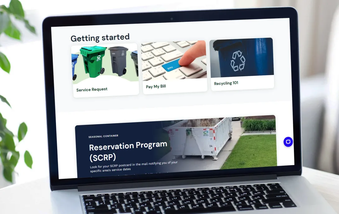 Wasatch Front Waste & Recycling web page